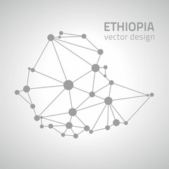Ethiopia vector grey triangle modern map