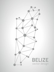 Belize polygonal grey vector map of America