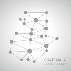 Guatemala vector grey contour map