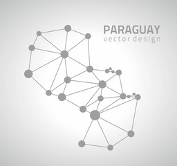Paraguay grey vector contour map