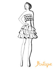 Stylized fashion model figure