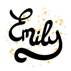 Female name - Emily. Hand drawn lettering.