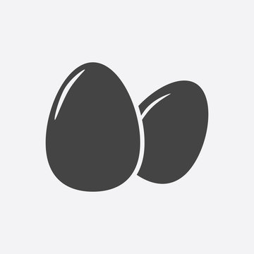 Egg Icon. Flat vector illustration on grey background