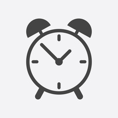 Alarm clock icon. Flat design style. Simple icon on white background. Web site page and mobile app design element