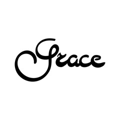 Fototapeta premium Female name - Grace. Hand drawn lettering.