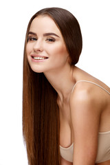 Fototapeta premium Beautiful Young Woman with Clean Fresh Skin