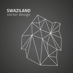 Swaziland black triangle outline map