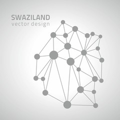Swaziland grey vector outline dot map
