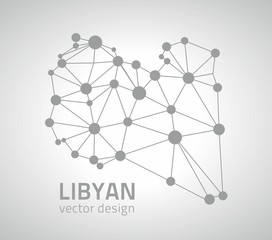 Libyan grey vector contour dot map