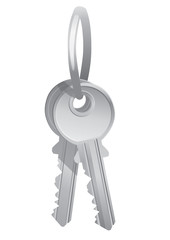 A vector illustration of two house keys