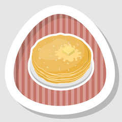 Vector illustration of pancakes with butter