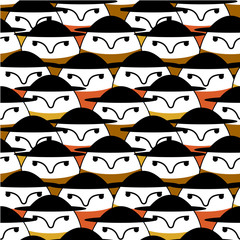 man in a hat. crowd. seamless pattern. Vector.