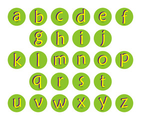 Fototapeta na wymiar 3D alphabet. Set of 26 lowercase English letters. Vector illustration. 