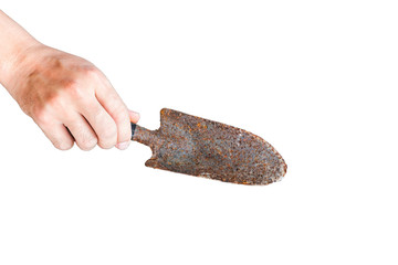 Garden hoe tool isolated on white background