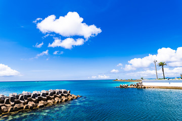 Sea, coast, shore, landscape, seascape. Okinawa, Japan, Asia.