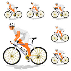 Basic road cyclist (Gold transmission) without patternfor creating your own variation
 - obrazy, fototapety, plakaty