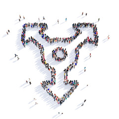 arrow direction shape icon 3D rendering