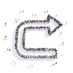 arrow direction shape icon 3D rendering