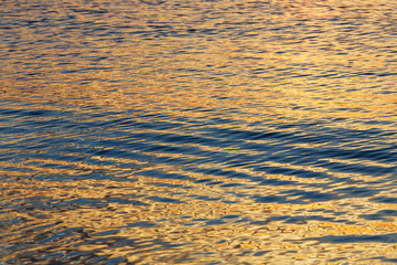 The surface of the Baltic Sea at sunset