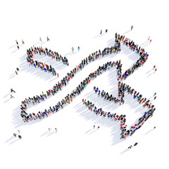 arrow direction shape icon 3D rendering