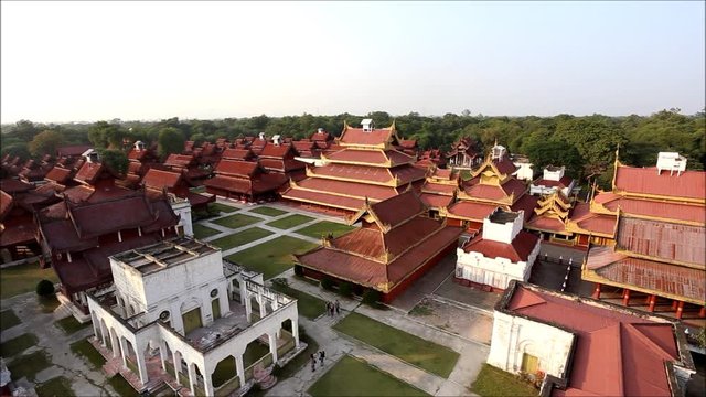 Top view of Mandalay palace at Mandalay city of Myanmar Burma