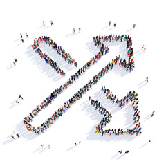 arrow direction shape icon 3D rendering