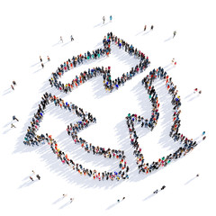 arrow direction shape icon 3D rendering