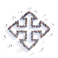 arrow direction shape icon 3D rendering