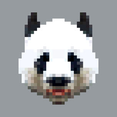 panda head pixel art vector. isolated square animal