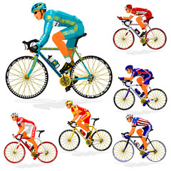 Obraz premium National Cyclist of Bahrain,China,Kazakhstan,New Zealand,Poland,Puerto Rico on transparent background 