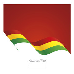 Bolivia abstract wave flag ribbon vector background