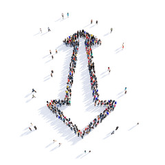 arrow direction shape icon 3D rendering