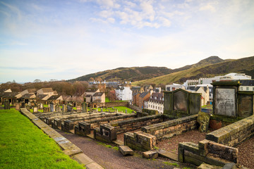 Old town cemetery in  Edinburgh, Scotland