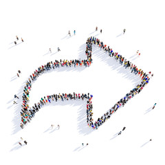 arrow direction shape icon 3D rendering