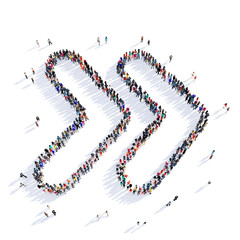 arrow direction shape icon 3D rendering