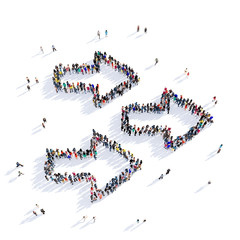 arrow direction shape icon 3D rendering