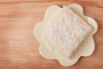 Brazilian traditional dessert: sweet couscous (tapioca) pudding