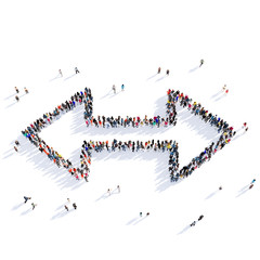 arrow direction shape icon 3D rendering