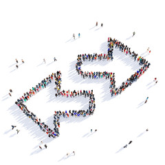 arrow direction shape icon 3D rendering