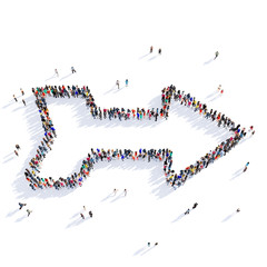 arrow direction shape icon 3D rendering