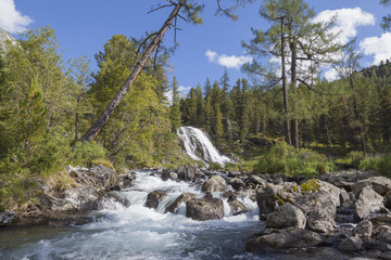 waterfall, altai