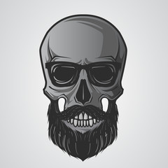 Bearded skull illustration