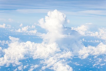 White Cloud and Blue Sky View From A Plane For Background