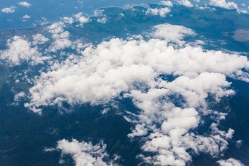 White Cloud and Blue Sky View From A Plane For Background