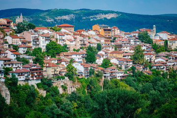 Fototapeta na wymiar Houses in Veliko Tarnovo, a city in north central Bulgaria