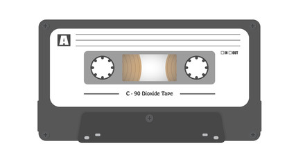 old retro audio cassette tape icon vector flat illustation