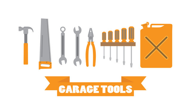 garage tool automechanic icon set vector illustration