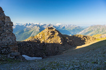 Majestic Mont Blanc massif and lush green alpine valley