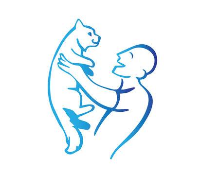 Modern Pet Logo - Adopt A Cat Symbol