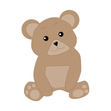 Cute Bear is sitting and looking forward. Vector illustration. EPS10